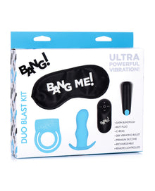  Bang! Duo Blast Remote Control Cock Ring & Butt Plug Vibe Kit - Blue