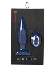  Nu Sensuelle Andii Vertical Roller Motion Butt Plug - Navy