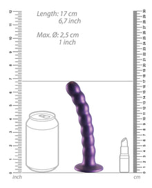  Shots Ouch 6.5" Beaded G-Spot Dildo - Metallic Purple