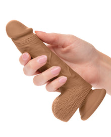  Studs Dual Density Silicone 5" Dildo - Brown