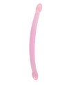 Shots RealRock Crystal Clear 17" Double Dildo - Pink