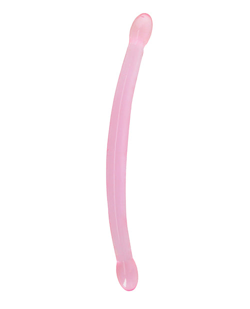 Shots RealRock Crystal Clear 17" Double Dildo - Pink