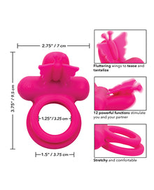  Silicone Rechargeable Butterfly Dual Ring