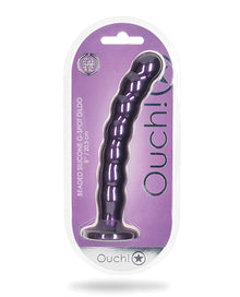  Shots Ouch 8" Beaded G-Spot Dildo - Metallic Purple