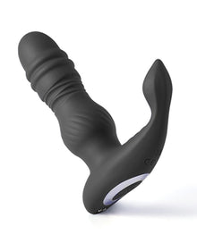  Jaden Thrusting Prostate Massager Vibrating Butt Plug Anal Sex Toy - Black
