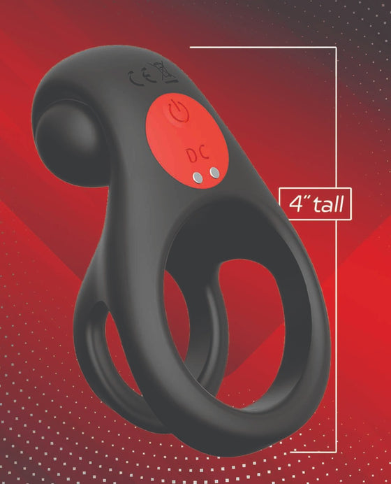 Massive Red Dot Cock Ring V2 - Black