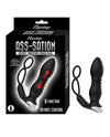 Ass-station Remote Prostate Power Plug w/Cock & Ball Ring  - Black
