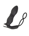 Ass-station Remote Prostate Power Plug w/Cock & Ball Ring  - Black