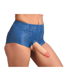  Strap U Booty Shorts 6" Silicone Dildo Strap-On Harness - Small