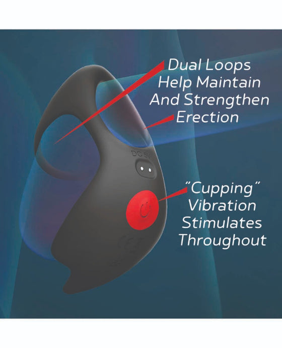 Massive Red Dot Cock Ring V3 - Black