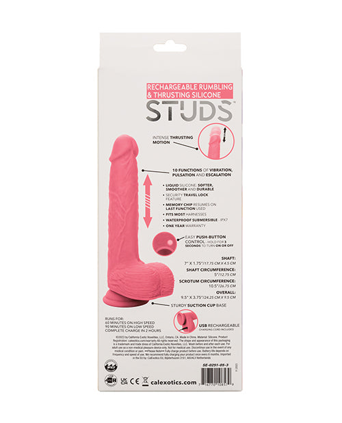 Silicone Studs Rechargeable Rumbling & Thrusting Vibrator