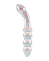Playboy Pleasure Jewels Double Glass Dildo w/Anal Beads  - Clear