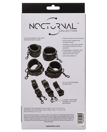  Nocturnal Collection Adjustable Bed Restraints - Black
