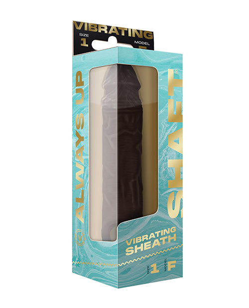 Shaft Flexskin Liquid Silicone 7.8" Vibrating Sheath - Mahogany