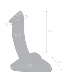  Glas 7.5" Rideable Standing Cock w/Stability Base