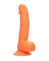 Silicone Studs Neon 6" Dildo - Orange