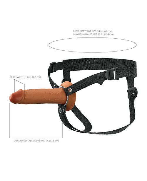 Fantasy X-tensions Elite 7" Silicone Hollow Strap-on - Brown