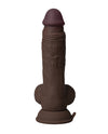 Shaft Flexskin Liquid Silicone 7.5" Vibrating Dong w/Balls - Mahogany