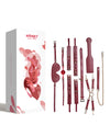 Kinky Play Box Red Passion 8 pc Set Bondage Kit - Red