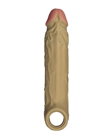  Shaft Flexskin Liquid Silicone 7.8" Vibrating Sheath - Oak