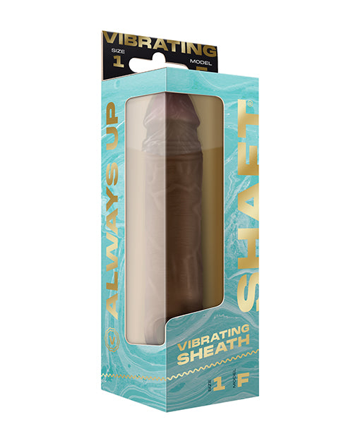 Shaft Flexskin Liquid Silicone 7.8" Vibrating Sheath - Oak