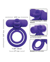 Couple's Enhancer Silicone Rechargeable Dual Climaxer Enhancer w/Flickering Tongue - Purple
