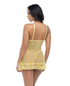 Valentine Lacey Babydoll w/G-String - Pale Banana XL