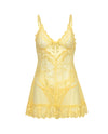 Valentine Lacey Babydoll w/G-String - Pale Banana XL
