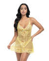 Valentine Lacey Babydoll w/G-String - Pale Banana XL