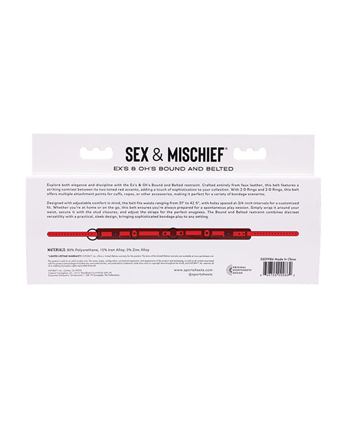 Sex & Mischief Ex's & Oh's Bound & Belted - Red/Black