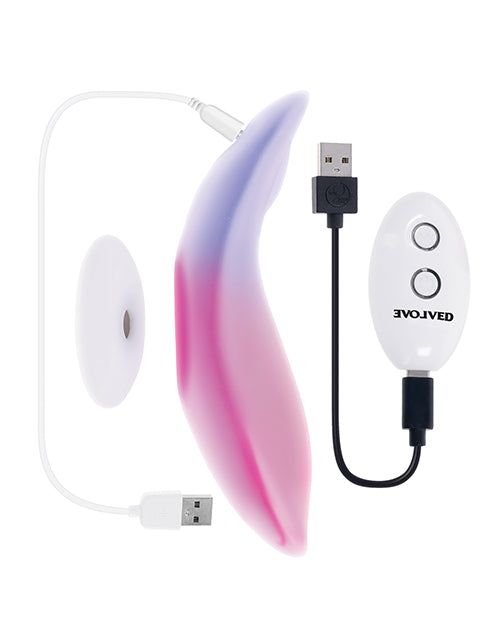 Evolved Paradise Panty Curved Panty Vibe w/Remote Control - Pink/Purple