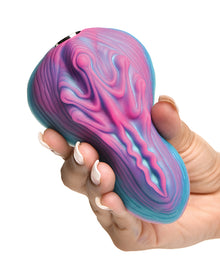  Creature Cocks Vulvaron Vibrating Silicone Grinder w/Remote Control - Pink/Teal/Purple