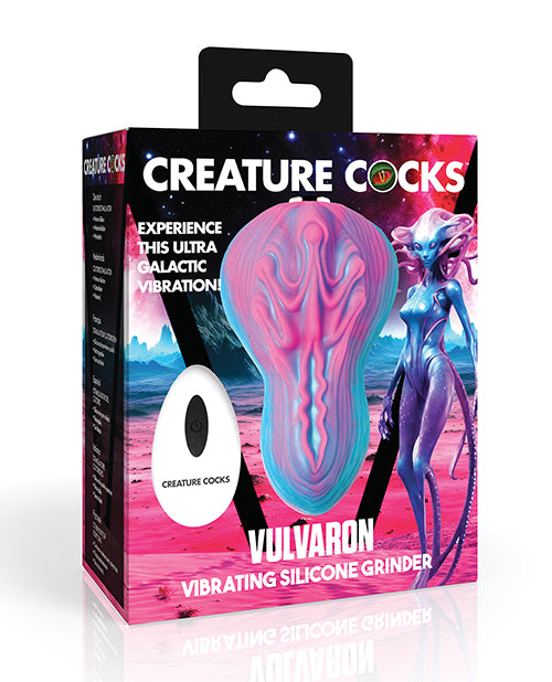 Creature Cocks Vulvaron Vibrating Silicone Grinder w/Remote Control - Pink/Teal/Purple