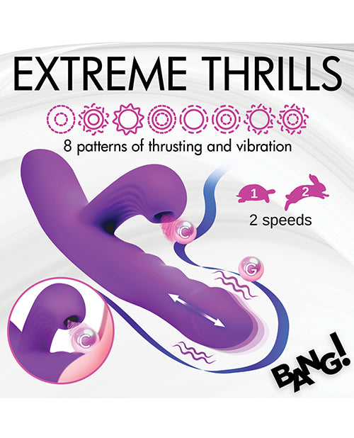 Bang! Thrusting & Sucking Rabbit Vibrator - Purple
