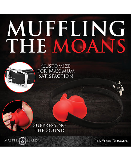 Master Series Gag Order Extreme Silicone Ball Gage - Red/Black