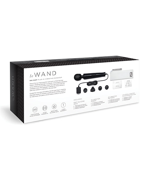 Le Wand Die Cast Plug-In Massager - Black
