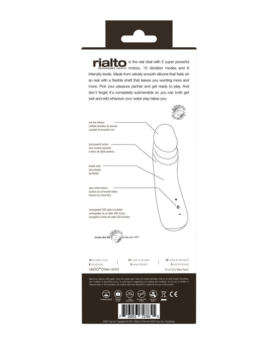 VeDO Rialto Rechargeable Vibe - Black Pearl