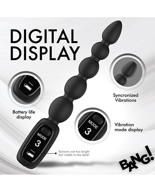 Bang! Digital Silicone Anal Beads - Black