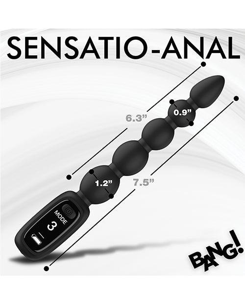 Bang! Digital Silicone Anal Beads - Black