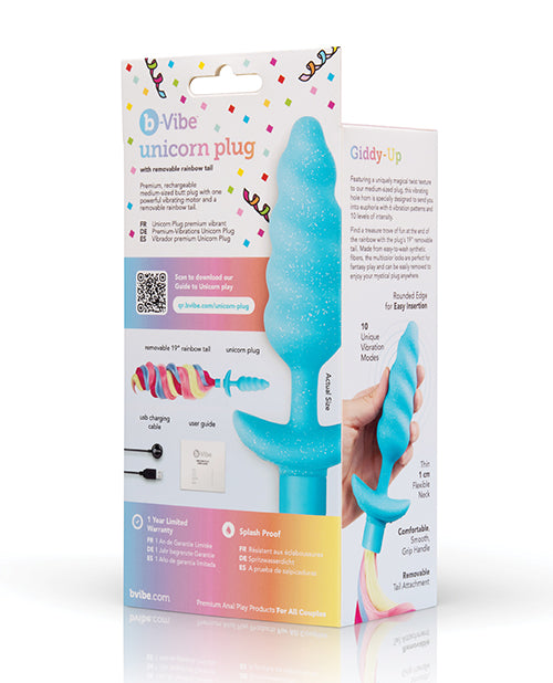 b-Vibe Unicorn Tail Vibrating Butt Plug - Special Edition