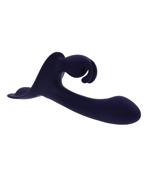 Evolved Giving Vibes Strap-On Bunny Eared Stimulator w/Remote Control - Purple