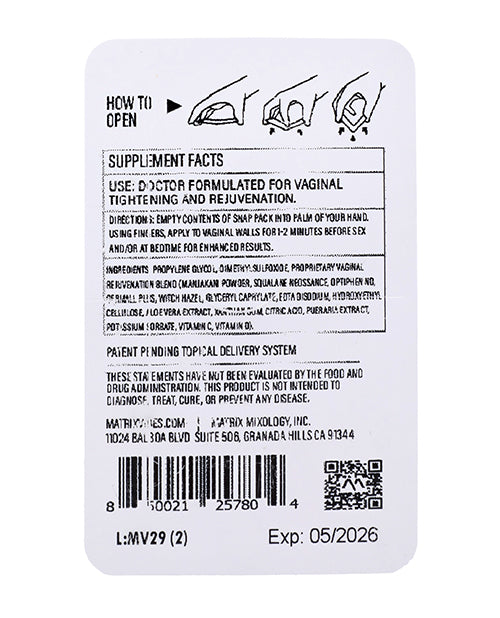 Matrix Vibes Female Enhancement Instant Arousal Serum - Display of 24, .10 oz Per Pack