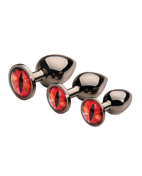 Creature Cocks - Sinister Eyes Red Eye Metal Butt Plug Set