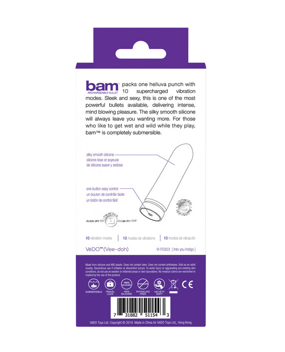 VeDO Bam Rechargeable Bullet - Into You Indigo