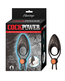  Cockpower Vibrating Ring w/Adjustable Cock Tie - Black