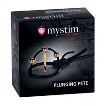  Mystim Plunging Pete w/Corona Strap & Urethral Sound - Black/Gold