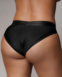  Shots Ouch Vibrating Strap On Hipster - Black XL/XXL