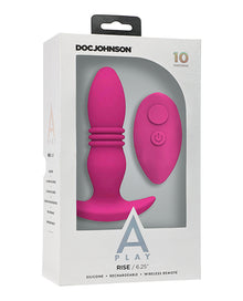  A Play Rise Rechargeable Silicone Anal Plug w/Remote - Pink