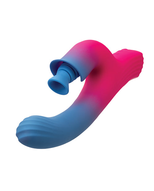 Elation Dual Stimulator w/Suction - Blue/Pink
