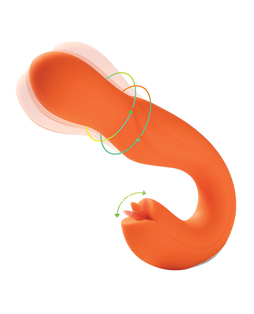 Joi Pro Rotating Head G-Spot Vibrator & Clit Licker w/Remote - Orange